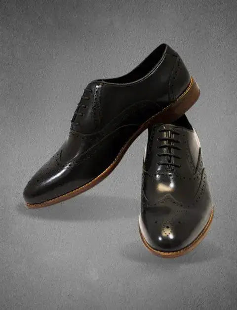【新品MADULI】WINGTIP LEATHER MEDALLIONSHOES Black Medallion Toe Wingtip Oxford – Dennis Matthew