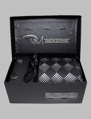 Black Diamond Tie Set