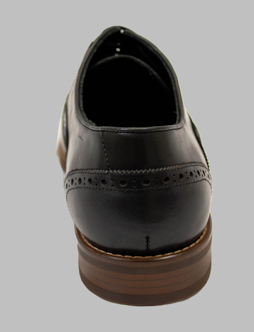 Black Medallion Toe Wingtip Oxford Back