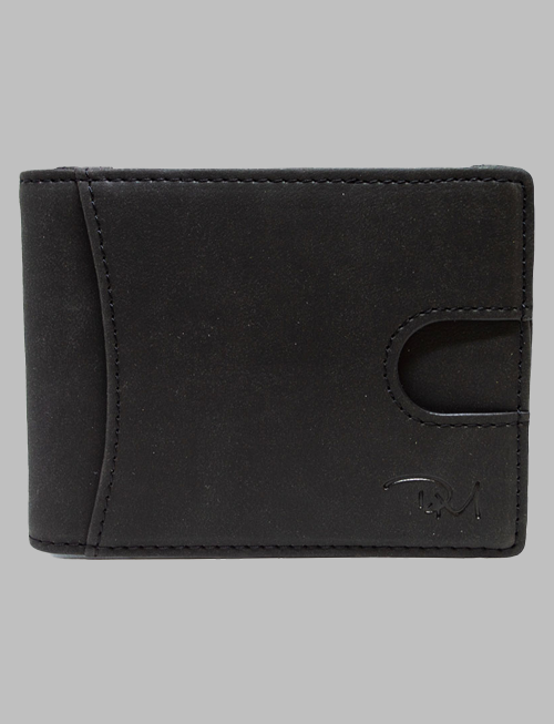 Black Leather Wallet Front