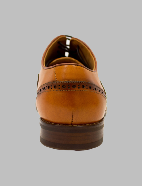 Brown Medallion Toe Wingtip Oxford Back