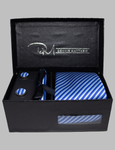 Light Blue Thin Striped Tie Set