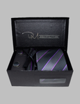 Black & Purple Striped Tie Set