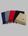 Blue, Gray, Red, Black, and Tan Scarves