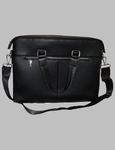 Small Black Leather Briefcase Back