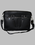Small Black Leather Briefcase Back