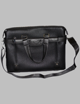 Small Black Leather Briefcase Front